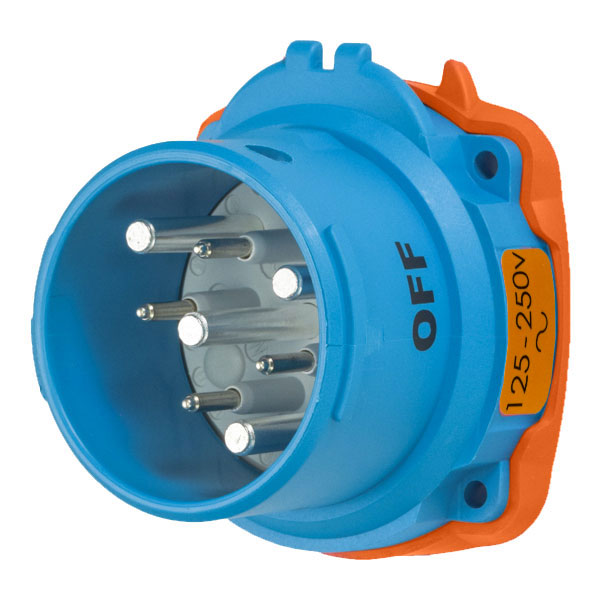 63-68076-974 - DSN60 INLET POLY BLUE SIZE 3 TYPE 4X IP 69 2P+N+G 60A 125/250 VAC 60 Hz +4 AUX